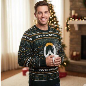 Overwatch Wonderland Sweater Blizzard Think Geek Video Game Mens Size 2XL